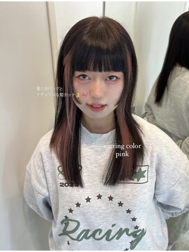 ビューブルー 亀戸錦糸町(VIEW BLUE) 美髪シアーカラーピンクブラウンショートカット切りっぱなしボブ