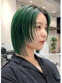 段カットボブルフグラデーションバイカラーツートンカラー