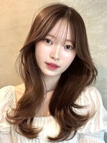 ライン(LINE)&nbsp;韓国風/レイヤー/小顔/前髪カット/髪質改善/グレージュ/透明感