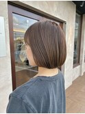 ブリーチなし！サンドベージュ×首元スッキリ丸みボブ/seika