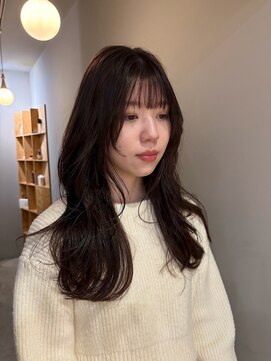 サンプラス(san+) 【マユコ】小顔くびれロングレイヤーカットココアグレージュ