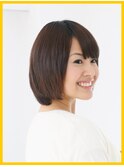 髪に優しい縮毛矯正・髪質改善効果あり・アゴくらいのボブ軽めに