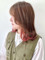 フォーク FOLK&nbsp;【FOLK】インナーカラーピンク☆似合わせ外ハネミディアムボブ♪