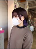 ウルフカット×インナーカラー
