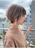 大人ショートボブ/マッシュ/メルティカラーハイライトくびれヘア