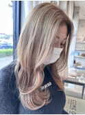 ダブルカラーベージュカラーケアブリーチハイトーンカラー韓国