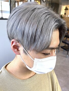 ブレイズヘアー(BLAZEhair) メンズホワイトシルバー×ブリーチ２回