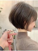 流し前髪顔周り簡単スタイリングショートボブヘア20代30代40代