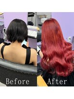 あるじゃんすー 岡山店&nbsp;チェリーレッド#シールエクステ#ヨシンモリ#くびれヘア#岡山