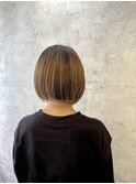 やわらかな丸みと立体感＊ハイライトボブスタイル