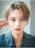 ハイトーンカラーフェザーパーマニュアンスパーマセンターパート