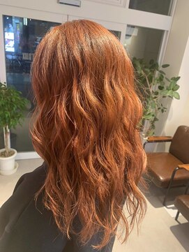 レム 泉中央店(L.E.M) オレンジブラウン×ゆるウェーブ