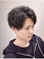 ヘアスタジオ ロメオ(hair studio Romeo)&nbsp;簡単セットセンターパート×ラフ質感シャドウパーマ