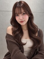 トリッカ シブヤ(TRICCA SHIBUYA)&nbsp;韓国ヘア/ウェーブ巻き/顔まわり/モカブラウン/シアーバング