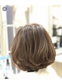 ［HAIR C］人気一位カフェラテブラウンラウンドボブ