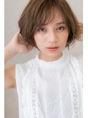 ココアブラウンのアシンメトリー小顔ショートZ上尾20代30代40代