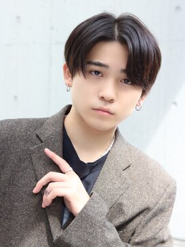 ネイビー(NAVY) ワックスいらず 韓流 ナチュラル センターパート