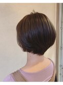 大人可愛い20代30代40代前下がりひし形小顔ボブ丸みショート◎