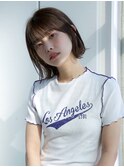 大人可愛い前髪あり耳掛け外ハネボブ20代30代40代