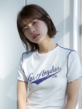 エインアンリー 表参道(AIN.ANLY.) 大人可愛い前髪あり耳掛け外ハネボブ20代30代40代