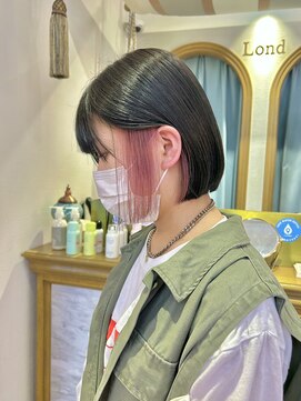 ロンドアベニール 北千住(Lond avenir) インナーピンクボブ☆ケアブリーチ/ダブルカラー[北千住]