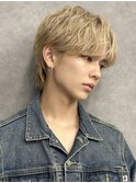 BTSテテ風無造作シースルーカルマパーマミルクティースパイラル