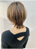 ネオウルフ×ダークグレージュボブウルフ　ウルフカット