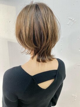 ダブルトーキョー シブヤ(W-TOKYO SHIBUYA) ネオウルフ×ダークグレージュボブウルフ　ウルフカット