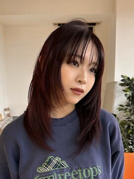 クペウ(cope'u) ワインレッド×レイヤーカット