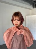 透明感ショート/春カラー/ブリーチなし/顔まわり