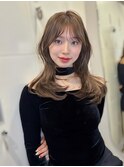 ミニウルフレイヤーカット顔周り前髪韓国ミディアムロング/池袋