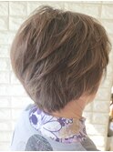 60代70代×シニアショートレイヤー×イノアカラー×ハイライト