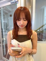 アム(amu)&nbsp;オレンジピンク/レイヤーカット/ハッシュカット/小顔カット