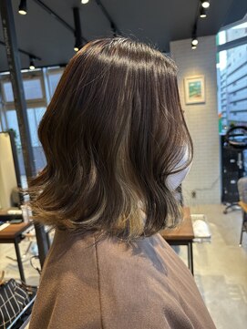 フリック 堺東店(FLICK) ミディアムヘア/グレージュ/くびれ巻き/堺東