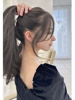 マウル 栄(MAEUL) 小顔ヘア オリーブグレー 黒髪 ココアベージュ