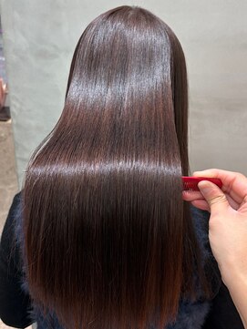 ロンドポレール 北千住(Lond polaire) ブリーチなし/髪質改善/大人ガーリー/ダークアッシュ/前髪