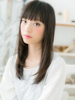 モッズヘア 越谷(mod's hair) ■厚めバングのオン眉小顔黒髪艶カラー105-7★越谷20代30代40代!