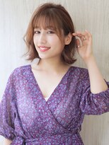 オウル(Owll) 【Owll】外ハネボブ耳かけスタイル ブラウンベージュ