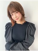 オシャレなこなれイヤリングオレンジカラーと顔周りレイヤー☆