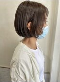 ボブ、グレージュ
