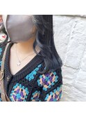 顔まわりレイヤー/自然なブルーブラック/寒色系カラー