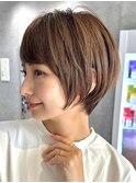 30代40代大人女性/前髪ありショートボブ/ショートヘア/髪質改善