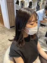 ナルヘアー 越谷(Nalu hair)&nbsp;デザインカラー/ミディアムヘア/ミルクティーベージュ