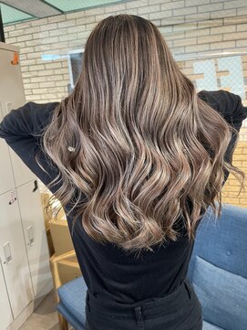 ラフ(LAFF) #バレイヤージュ#グレージュカラー#ボブウルフ#ココアベージュ