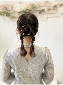 結婚式お呼ばれカチッと編み下ろしツインの