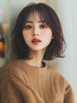 アルトリスト(Altruist Aging×HAIR&SPA) ★ダークアッシュ大人ガーリーボブ着物ミディアムレイヤーカット