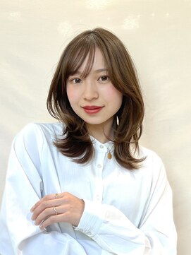 ラボヌールヘアーリアン 川越店(La Bonheur hair Lien) 流し前髪×ふんわりミディ