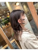 朝楽ミディアムレイヤー インナーカラー