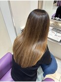 髪質改善 レイヤーカット ブリーチなし 透明感カラー 京都美容室