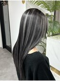 透明感抜群ハイライト　ホワイト×ブラック